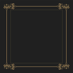 Luxury Geometric Frame, simple isolated golden luxury frame vector