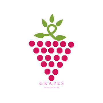 Red grapes logo design