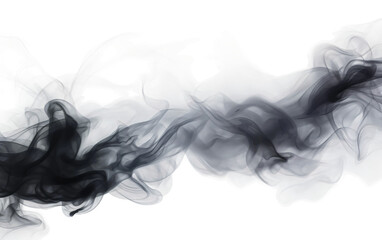 Black Smoke Foggy Whispers of Mystery on a Clear Surface or PNG Transparent Background.