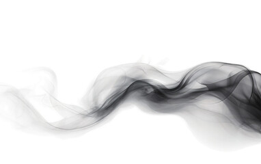Black Cloud Black Smoke Puffs in Detail on a Clear Surface or PNG Transparent Background.
