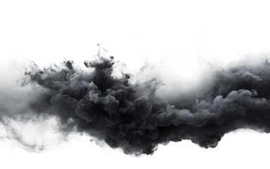 Black Smoke Cloud with Storm in Detail on a Clear Surface or PNG Transparent Background.