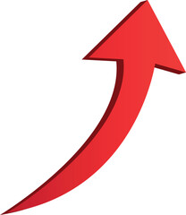 3D gradient shiney red arrow symbol. Arrow in shiney 3d arrow icons for app, web digital illustration design. Vector illustration