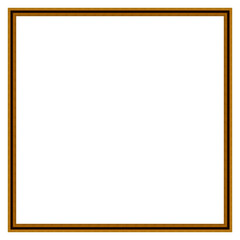 Square empty wooden and gold gilded ornamental frame