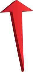 3D gradient shiney red arrow symbol. Arrow in shiney 3d arrow icons for app, web digital illustration design. Vector illustration