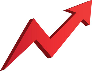 3D gradient shiney red arrow symbol. Arrow in shiney 3d arrow icons for app, web digital illustration design. Vector illustration