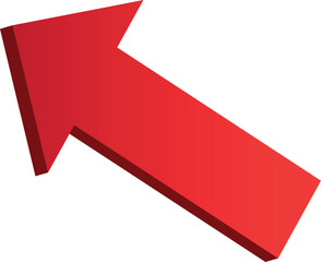 3D gradient shiney red arrow symbol. Arrow in shiney 3d arrow icons for app, web digital illustration design. Vector illustration