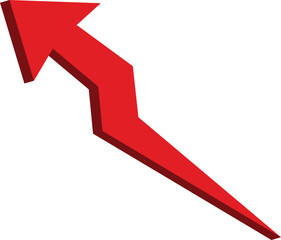 3D gradient shiney red arrow symbol. Arrow in shiney 3d arrow icons for app, web digital illustration design. Vector illustration