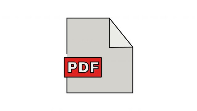 Animation forms a PDF file icon
