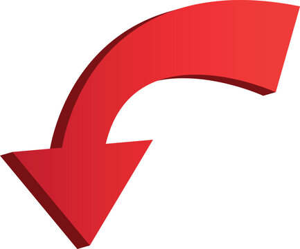 3D gradient shiney red arrow symbol. Arrow in shiney 3d arrow icons for app, web digital illustration design. Vector illustration