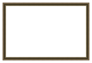 Rectangular empty wooden and silver gilded ornamental frame