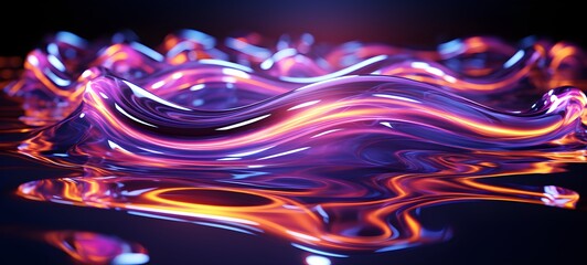 Abstract purple multicolored liquid waves background