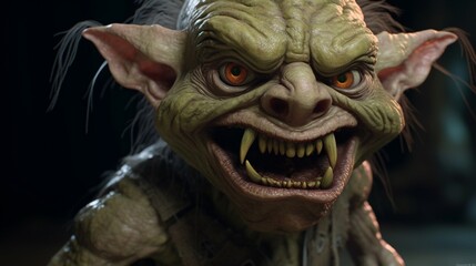 Naklejka premium Ugly Goblin.Generative AI