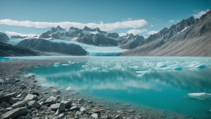 Fototapeta na wymiar Crystal Blue Glacial Lake
