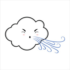 Cute kawaii cloud for decorating, suitable for sticker, t-shirt, mug, etc. vector formats. Eps 10

