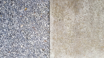  Terrific half-frame shot displaying an abstract contrast between stone and cement.