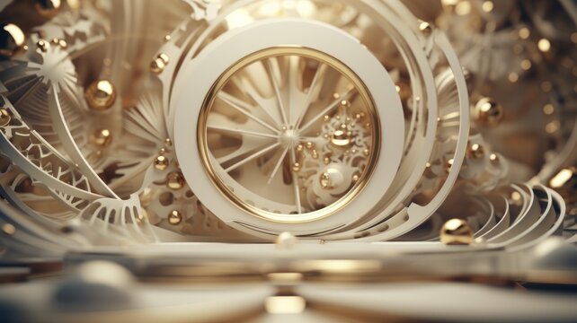 Art Deco Christmas AI Background with Retro Lines and Vintage Patterns for Greeting Cards and Designs