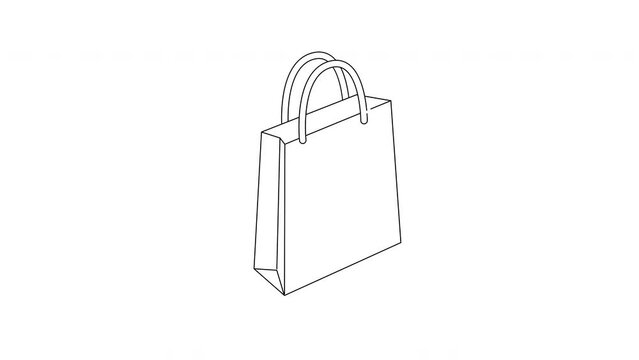 Animation forms a sketch of the totebag icon