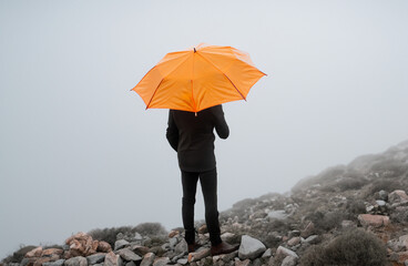 person with umbrella