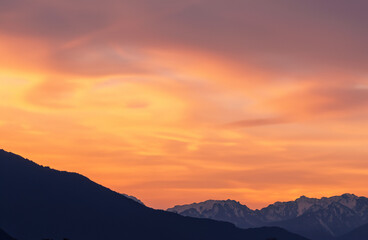 Fototapeta premium sunset in the mountains