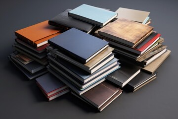 A pile of books sitting on top of each other. Can be used to represent education, knowledge, or learning