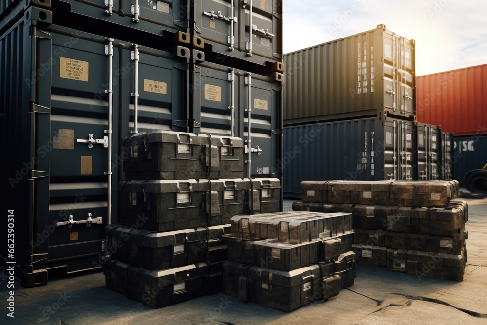 Poster A bunch of boxes stacked on top of each other. This versatile image can be used to represent organization, storage, shipping, moving, or inventory management.