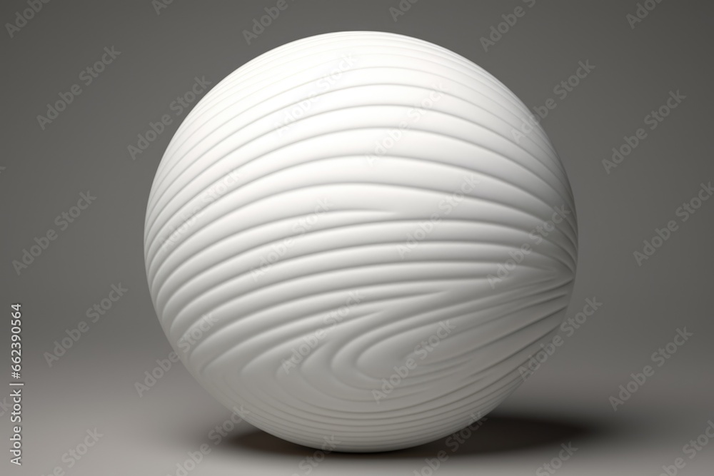 Aufkleber A white ball with a curved design. Can be used for various creative projects and concepts.
