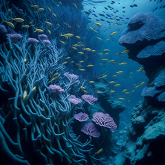 Fototapeta na wymiar A beautiful coral reef teeming with life, preserved and protected by a team of passionate marine conservationists, showcasing the stunning diversity of our oceans.