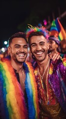 couple in the streets celebrating, LGBTQ+, pride month