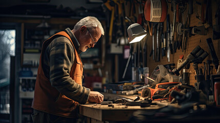 Man working in a garage