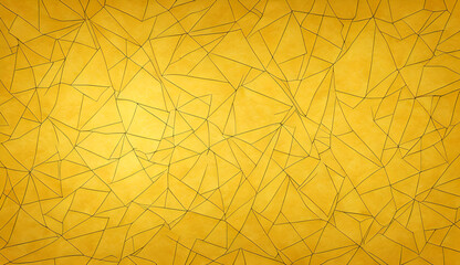 Yellow Modern Bright stylish background, Astractive waves and scuffs, rhombus, fragments, glitter, crystals, texture, Generative AI