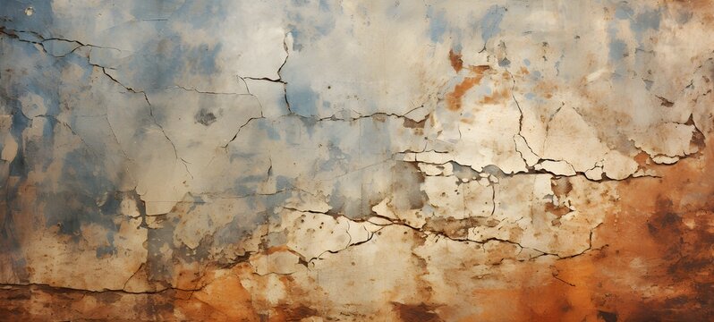 Ai old metal surface painted with white paint. Grunge wall texture background