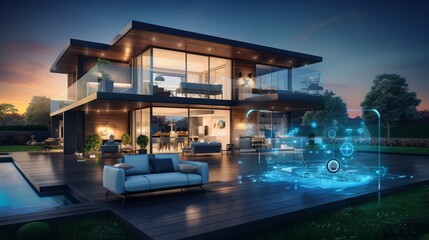 an image of an intelligent home where Automation simplifies daily life, highlighting the elegance of innovation in the world of smart living - obrazy, fototapety, plakaty