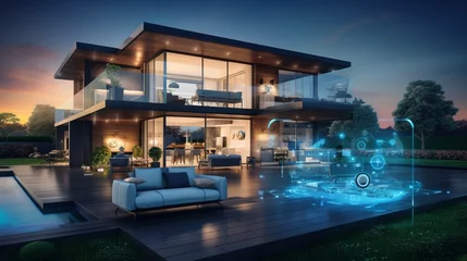 Foto op Plexiglas an image of an intelligent home where Automation simplifies daily life, highlighting the elegance of innovation in the world of smart living © Hanzala