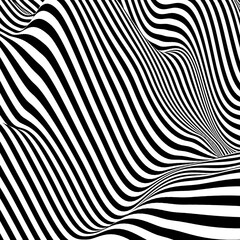 Abstract modern diagonal black and white curvy stripes zebra background pattern isolated on white background
