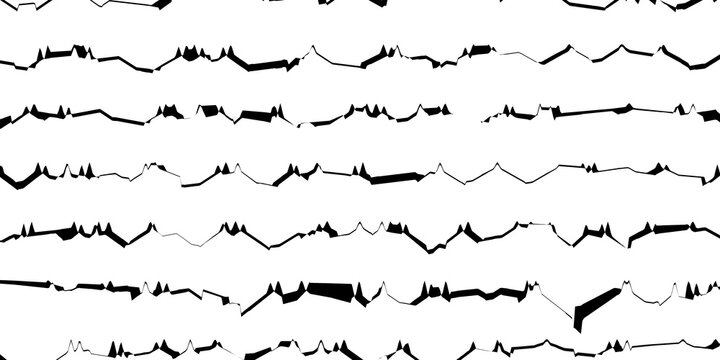 Abstract modern black chaotic zig-zag lines pattern design element isolated on white background