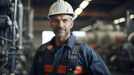 Electrician in a warehouse