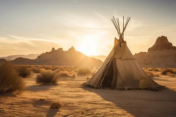 Fotobehang native american ten in the desert © Jorge Ferreiro