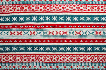 Retro handmade Christmas sweater knit texture. Generative AI