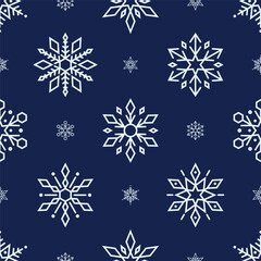 Fototapeta na wymiar Winter Seamless Wonderland Pattern Adorned With Delicate Snowflakes. Elegant And Enchanting, It Captures The Magic