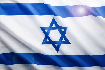 Israel flag. Independence Day of Israel. Israel flag beautifully waving wave with star of David...