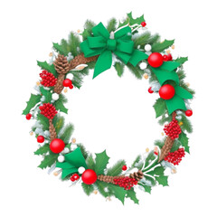 christmas wreath isolated on white
