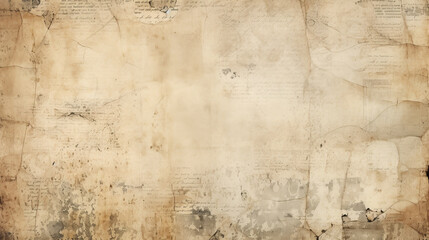 Newspaper paper grunge vintage old aged texture background. ai generative