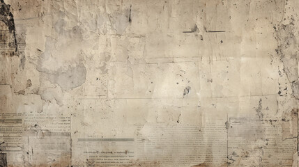 Newspaper paper grunge vintage old aged texture background. ai generative - obrazy, fototapety, plakaty