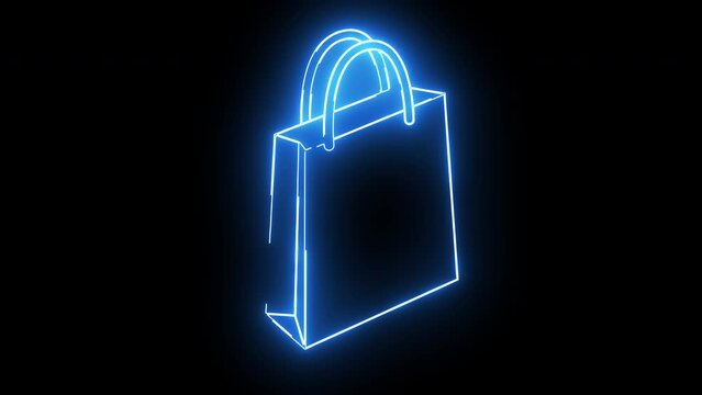 Animated totebag icon with neon saber effect