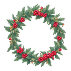 christmas wreath isolated on white