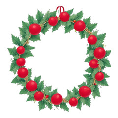 christmas wreath isolated on white