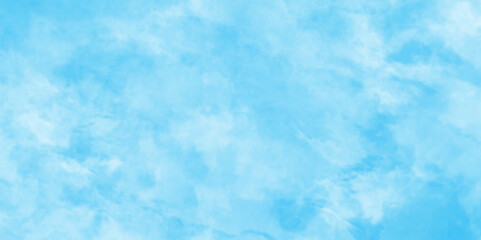 Fototapeta premium Sky clouds with brush painted blue watercolor texture, small and large clouds alternating and moving slowly on cloudy winter morning blue sky, white cloud and clear blue Abstract sky in sunny day.