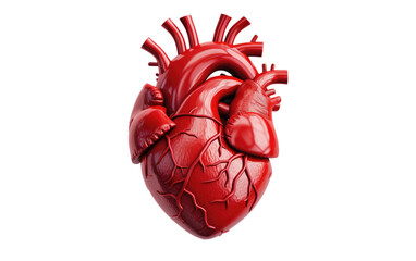 Heart Detailed Beauty Exploring the Human on a Clear Surface or PNG Transparent Background.