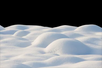 Foto op Plexiglas Beautiful natural Snowdrift isolated on black background © lumikk555