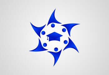 Abstract Human Symbols Set. Success, Celebration, Achievement - Activity-College education book with student cap icon - Vector Illustration, Graphic Design Editable  Design.